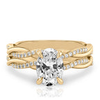 Twist Ring Engagement Ring with Pavé Twist Band