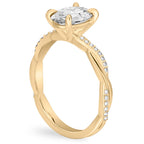Twist Ring Engagement Ring with Pavé Twist Band