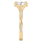 Twist Ring Engagement Ring with Pavé Twist Band