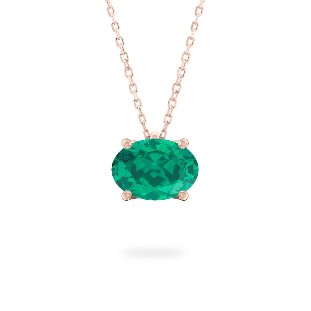 Emerald Ripple Necklace Emerald Solitaire Necklace