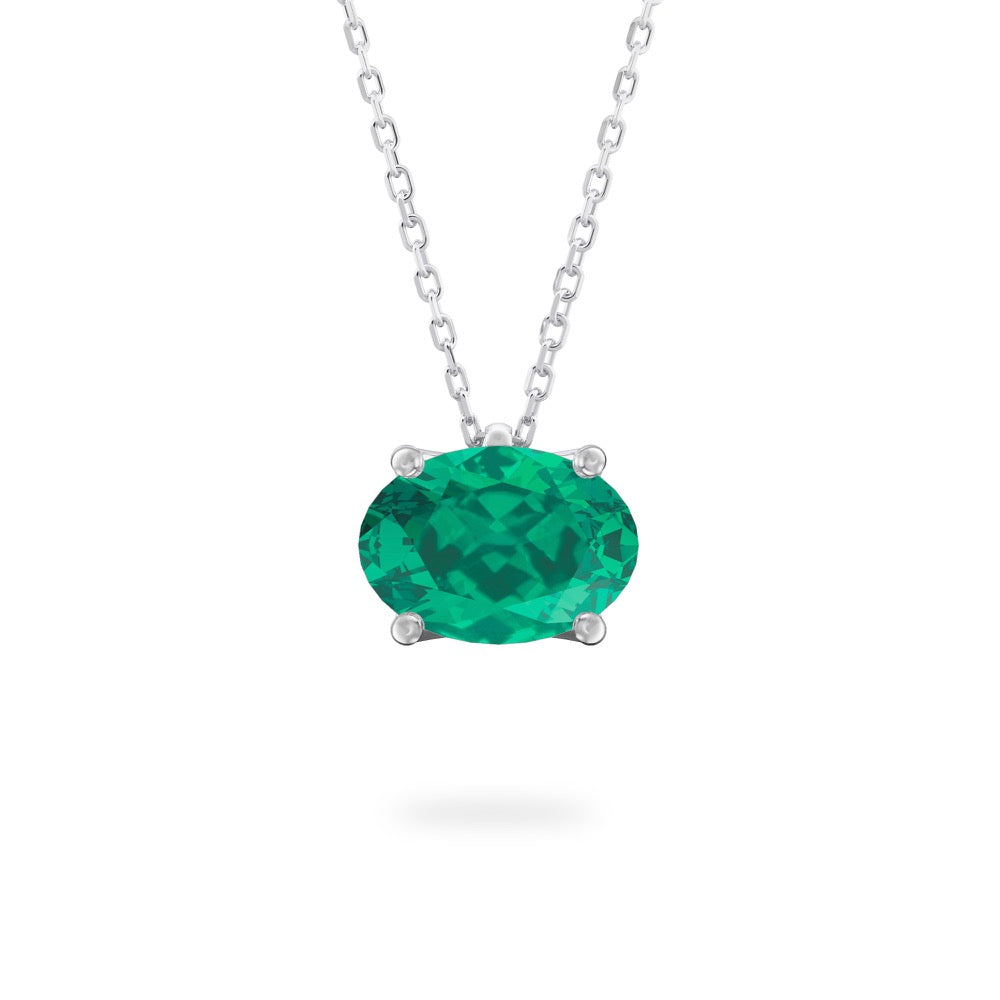 Emerald Ripple Necklace Emerald Solitaire Necklace
