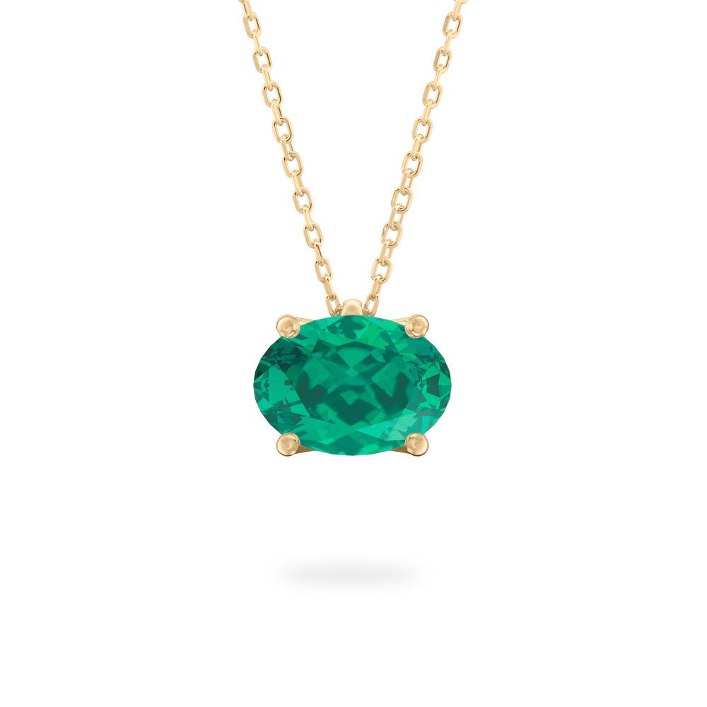 Emerald Ripple Necklace Emerald Solitaire Necklace