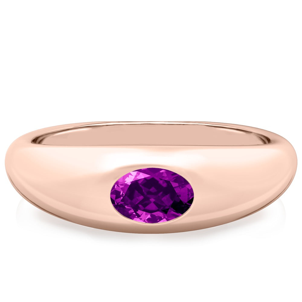 Purple Sapphire Dome Ring