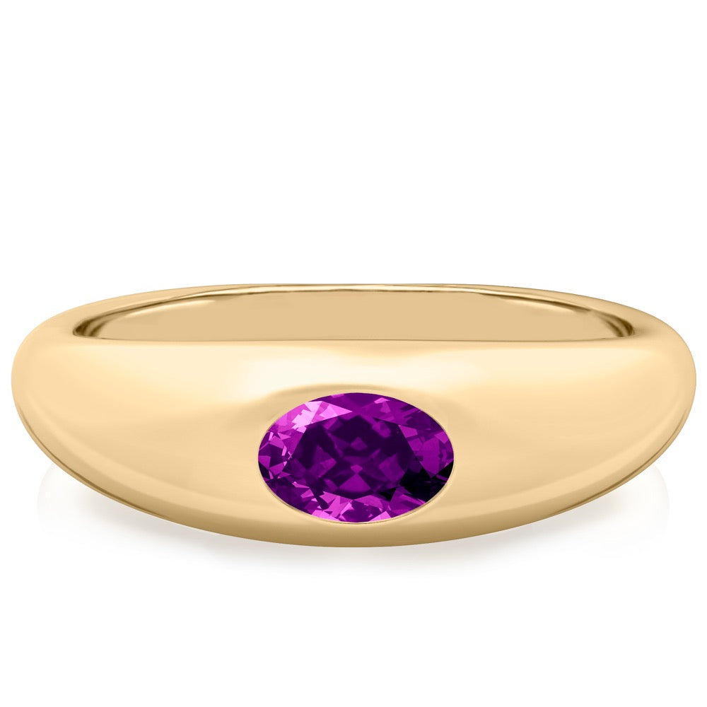 Purple Sapphire Dome Ring