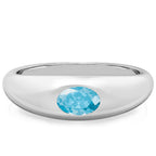 Aqua Blue Spinel Dome Ring
