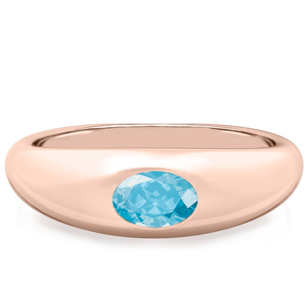 Aqua Blue Spinel Dome Ring