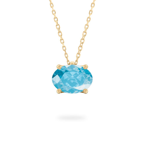 Aqua Blue Spinel Ripple Necklace