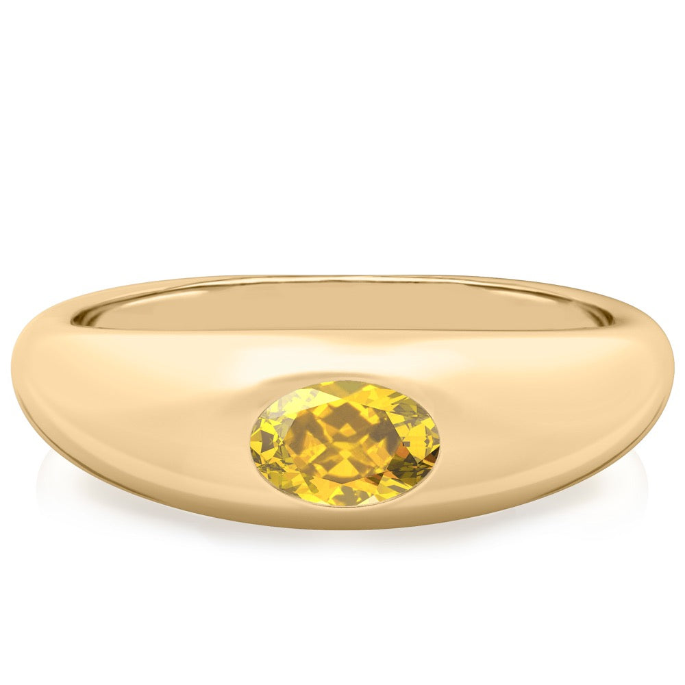 Yellow Sapphire Dome Ring