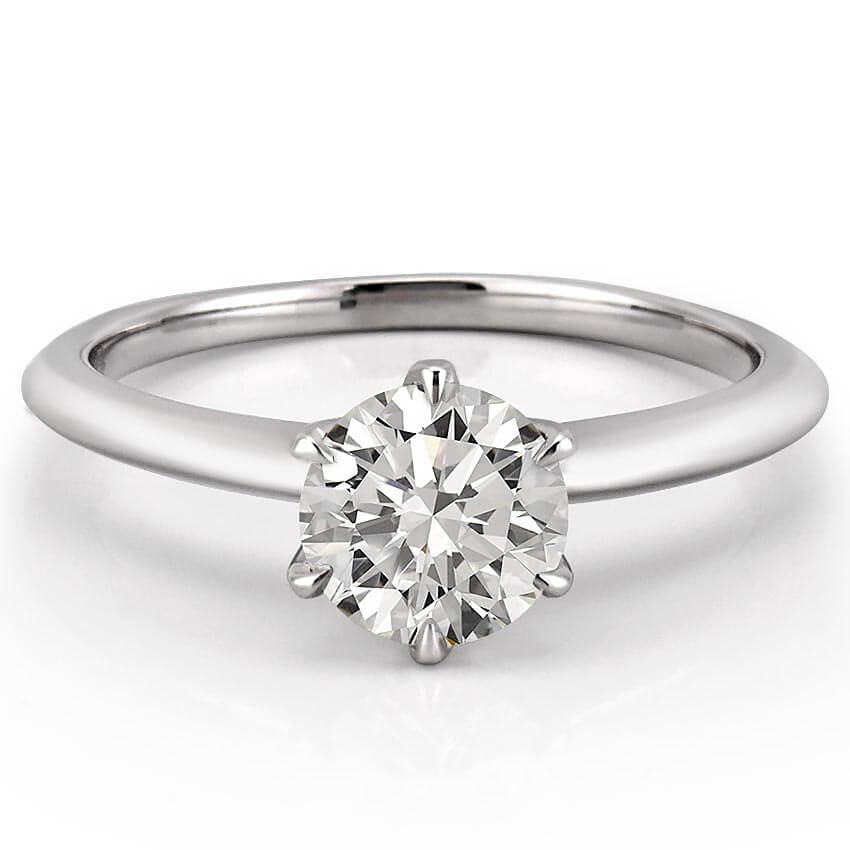Luna Six Claw Prong Solitaire Engagement Ring