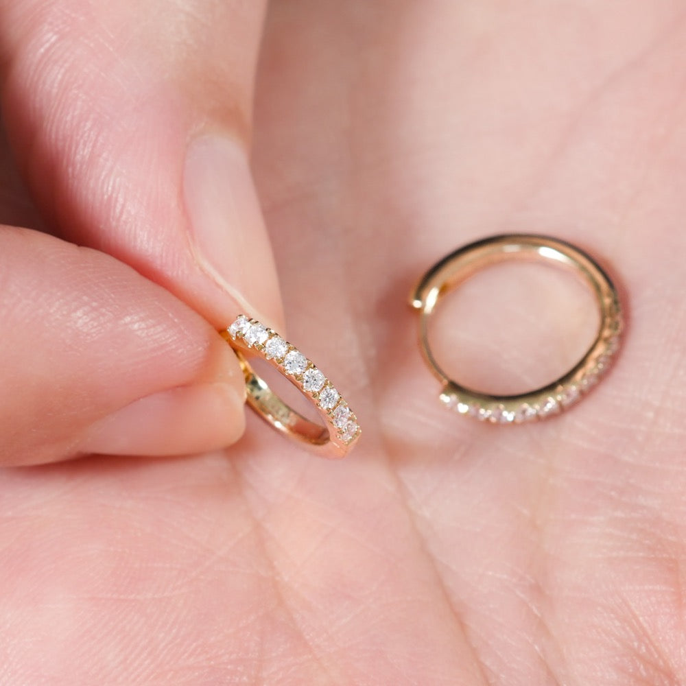 Pavé Huggies Diamond Pave Huggie Earrings
