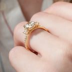 Mia Pave Three Stone Engagement Ring