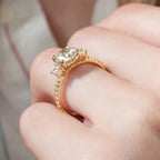 Eva Marquise & Round Cluster Engagement Ring