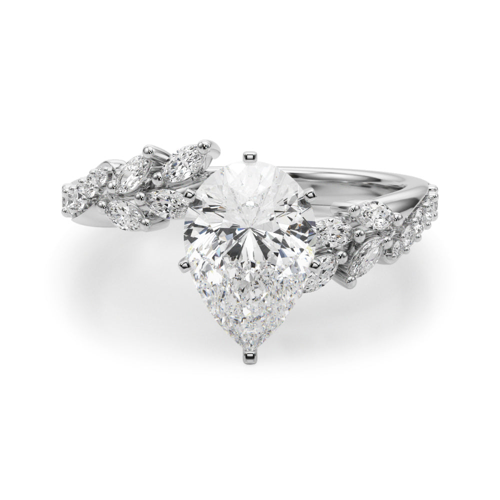 Faye Bypass Nature Inspired Engagement Ring