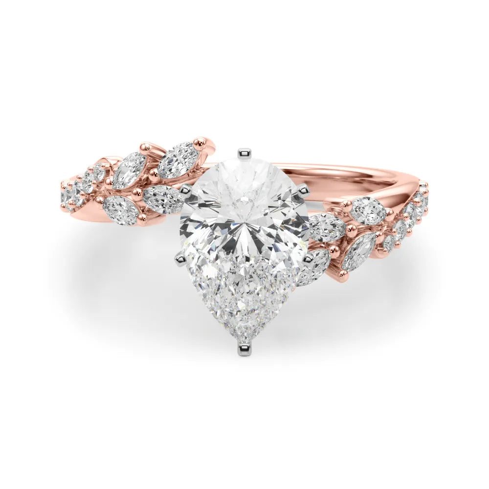 Faye Bypass Nature Inspired Engagement Ring