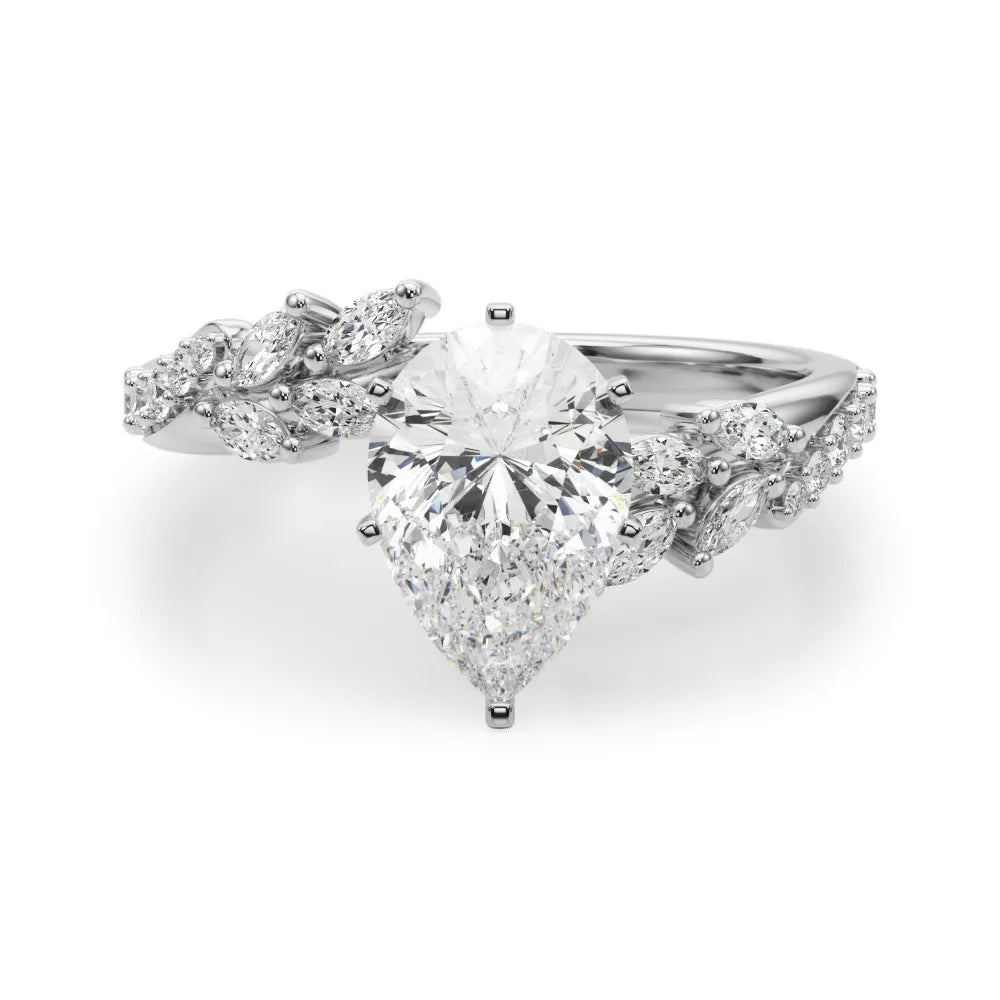 Faye Bypass Nature Inspired Engagement Ring
