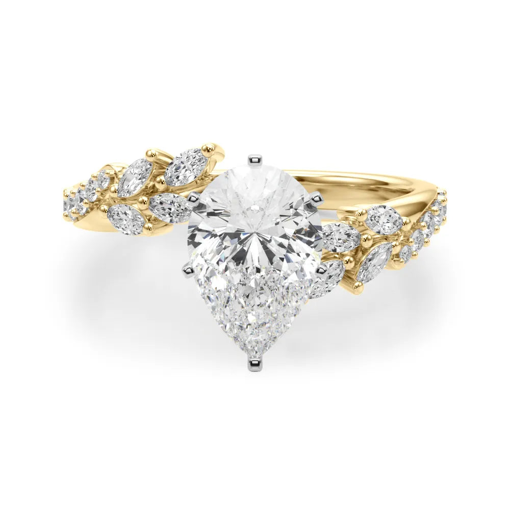 Faye Bypass Nature Inspired Engagement Ring