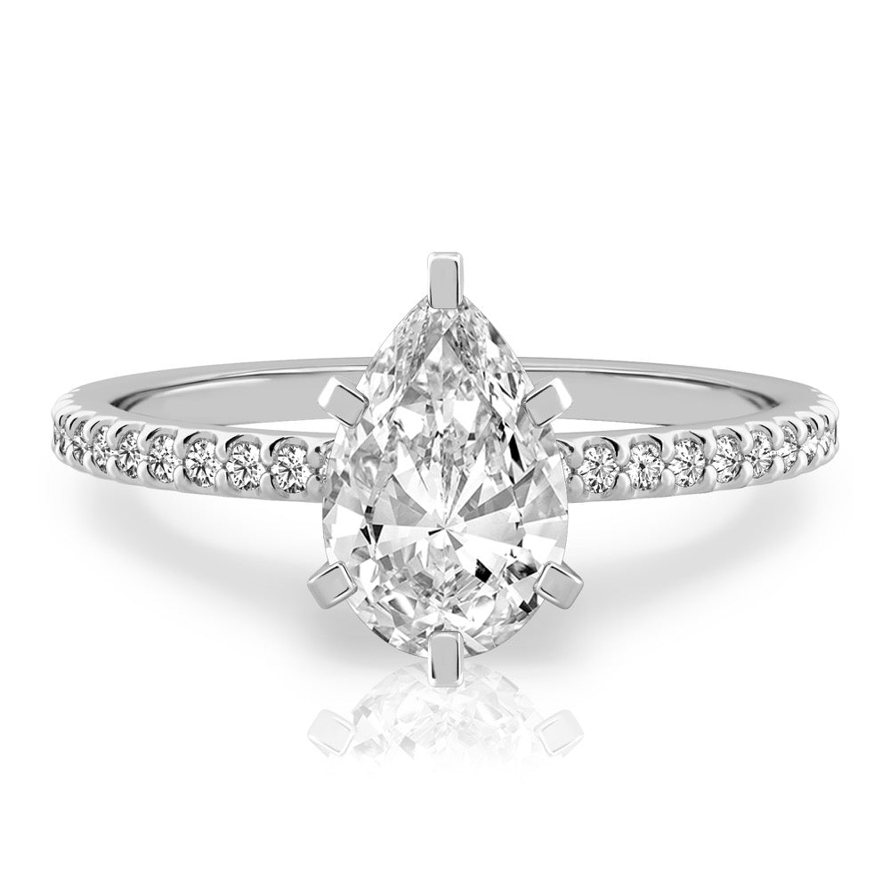 Diana Dainty Engagement Ring with Diamond Band