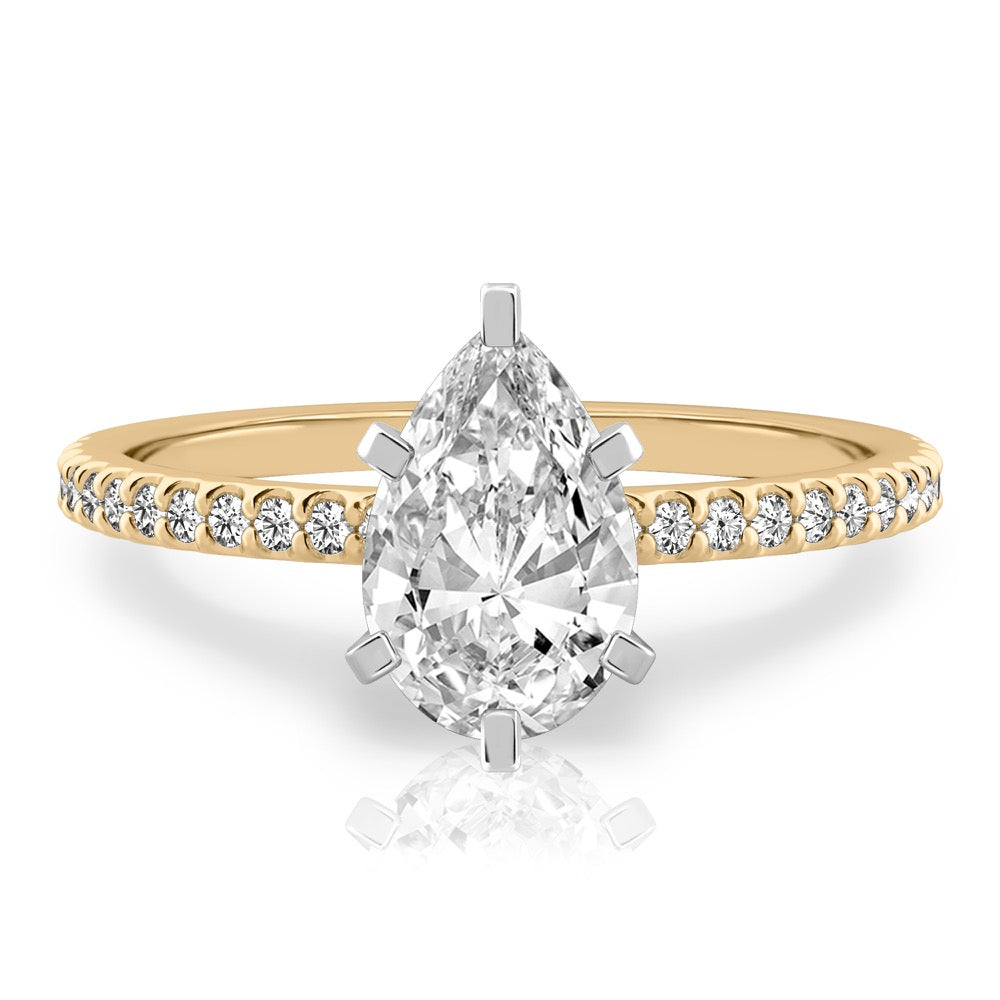Diana Dainty Engagement Ring with Diamond Band