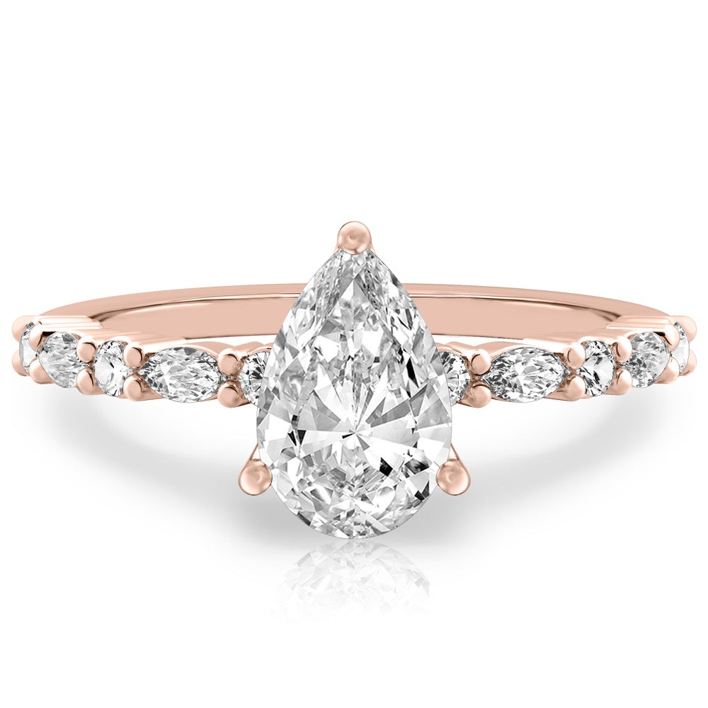 Lynn Marquise and Round Diamond Ring