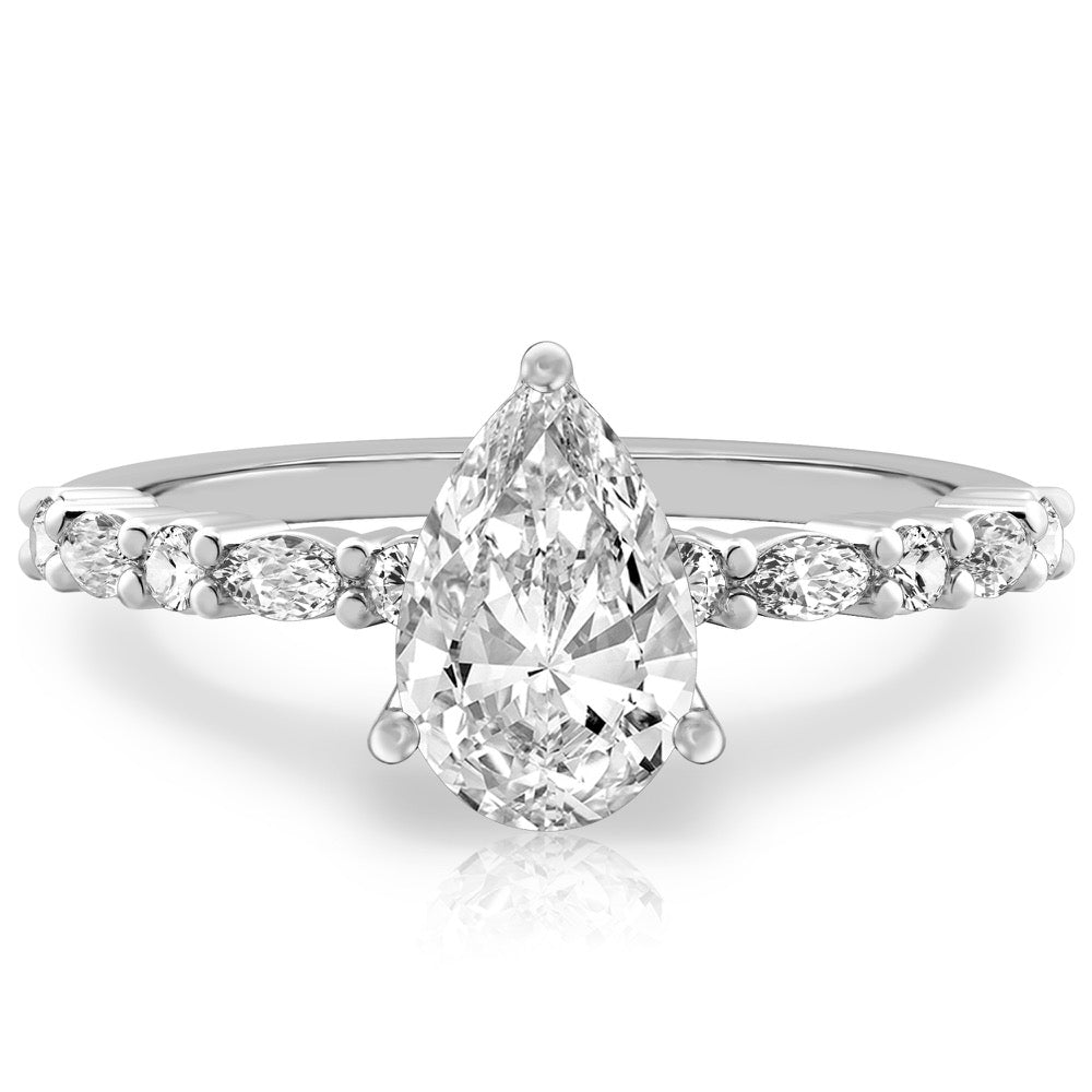 Lynn Marquise and Round Diamond Ring