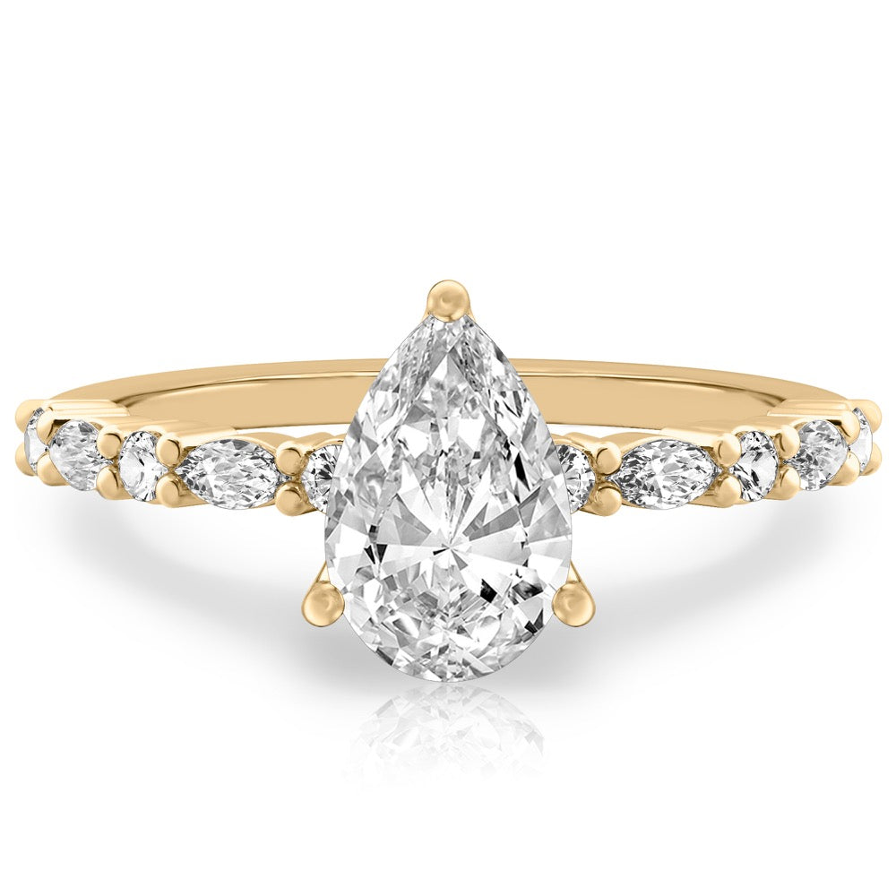 Lynn Marquise and Round Diamond Ring