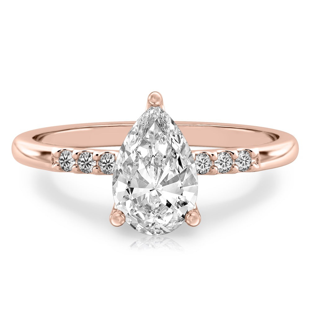Audrey Six Diamond Pave Engagement Ring
