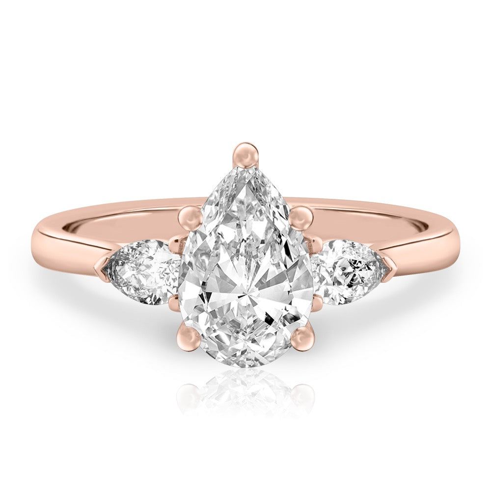 Maya Pear Side Stone Engagement Ring