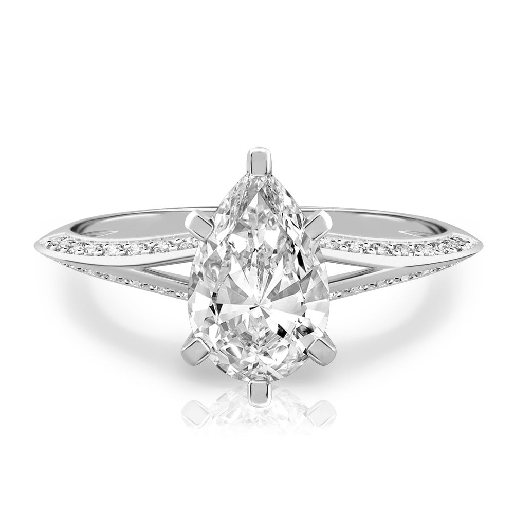 Charu Split Shank Knife Edge Pave Diamond Ring