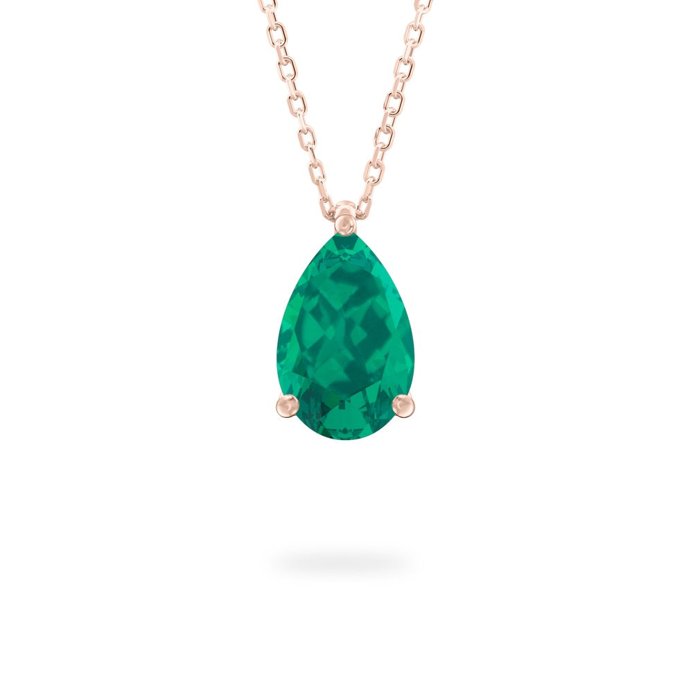 Emerald Ripple Necklace Emerald Solitaire Necklace