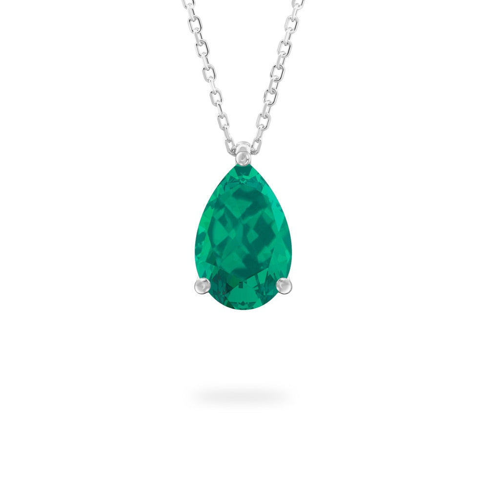 Emerald Ripple Necklace Emerald Solitaire Necklace