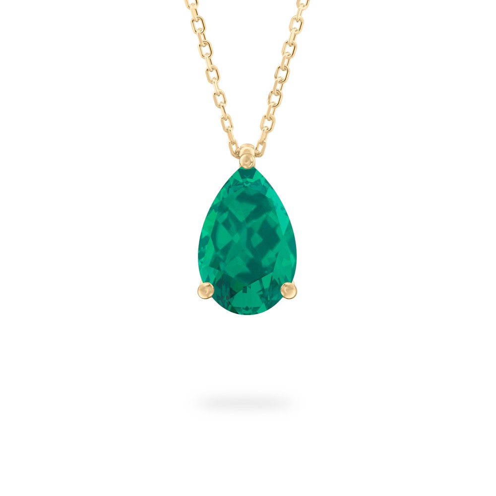 Emerald Ripple Necklace Emerald Solitaire Necklace