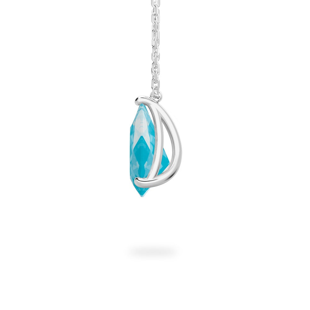 Aqua Blue Spinel Ripple Necklace