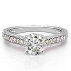 Katherine Engraved Engagement Ring with Diamonds