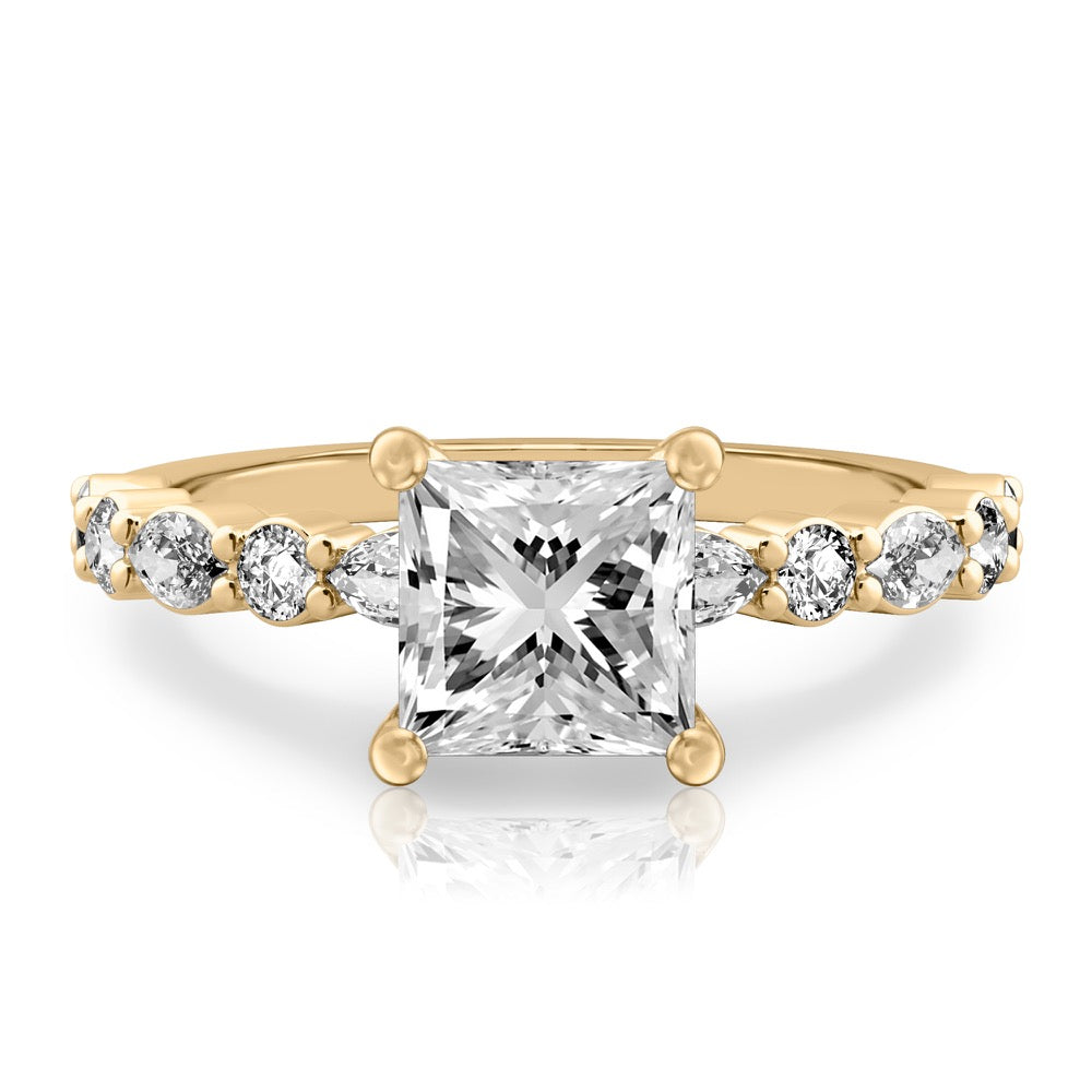 Clara Hidden Halo Marquise & Round Ring