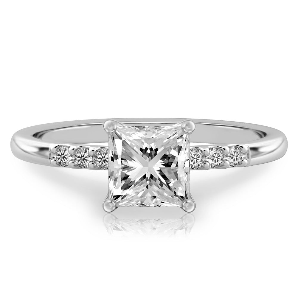 Audrey Six Diamond Pave Engagement Ring
