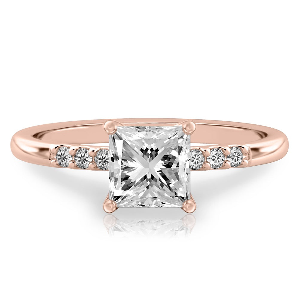 Audrey Six Diamond Pave Engagement Ring