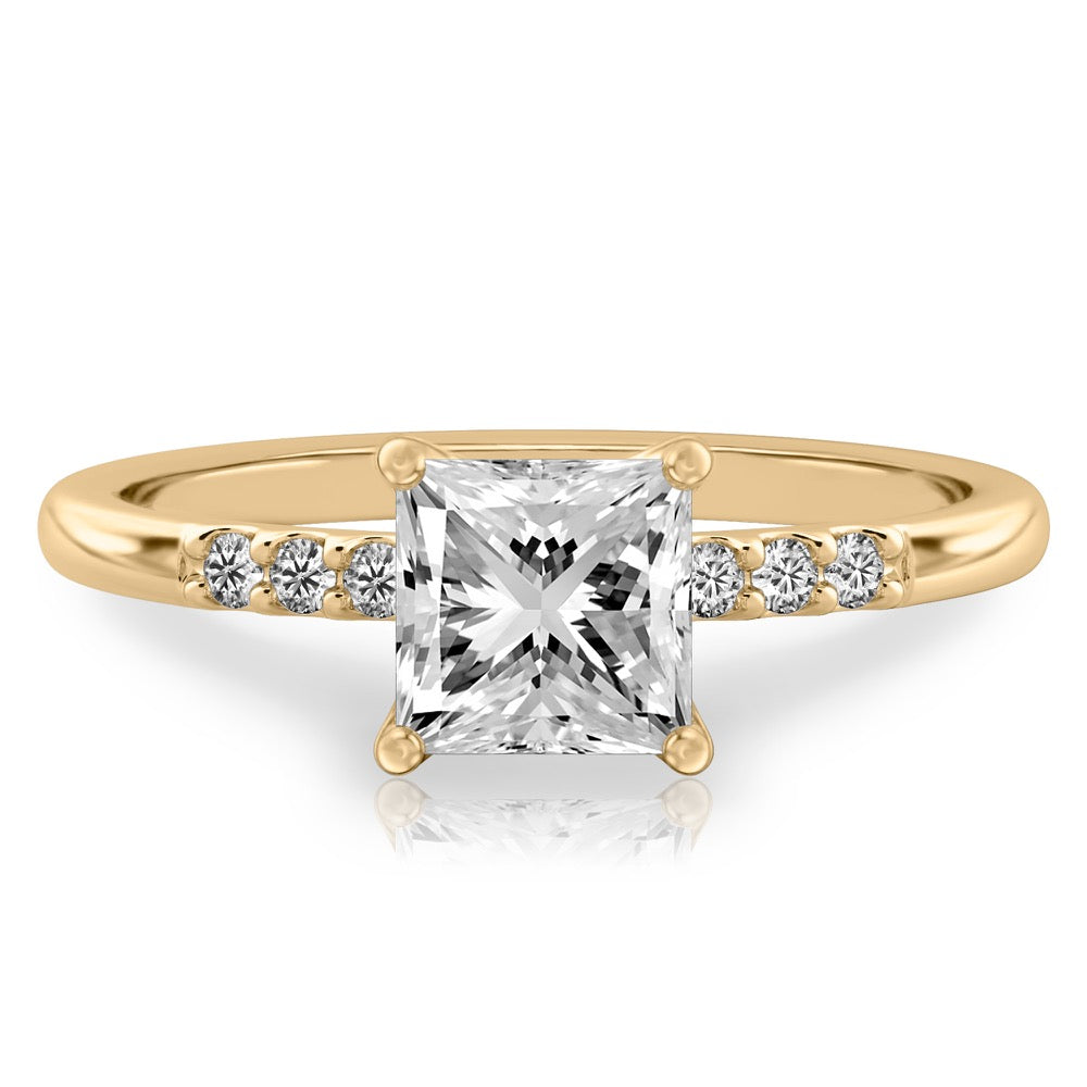 Audrey Six Diamond Pave Engagement Ring