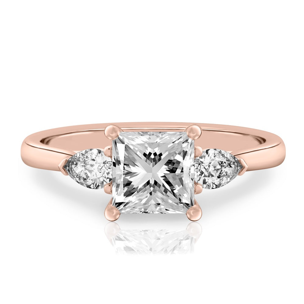 Maya Pear Side Stone Engagement Ring