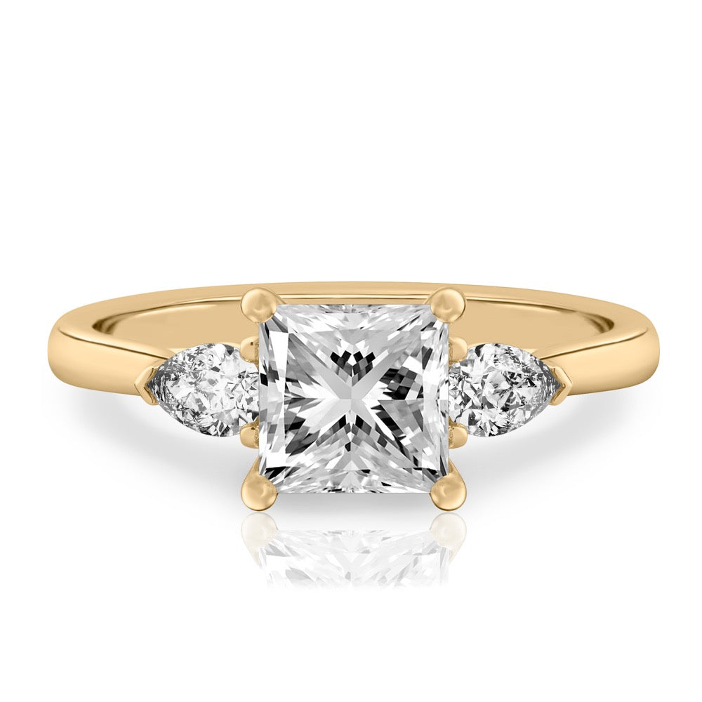 Maya Pear Side Stone Engagement Ring