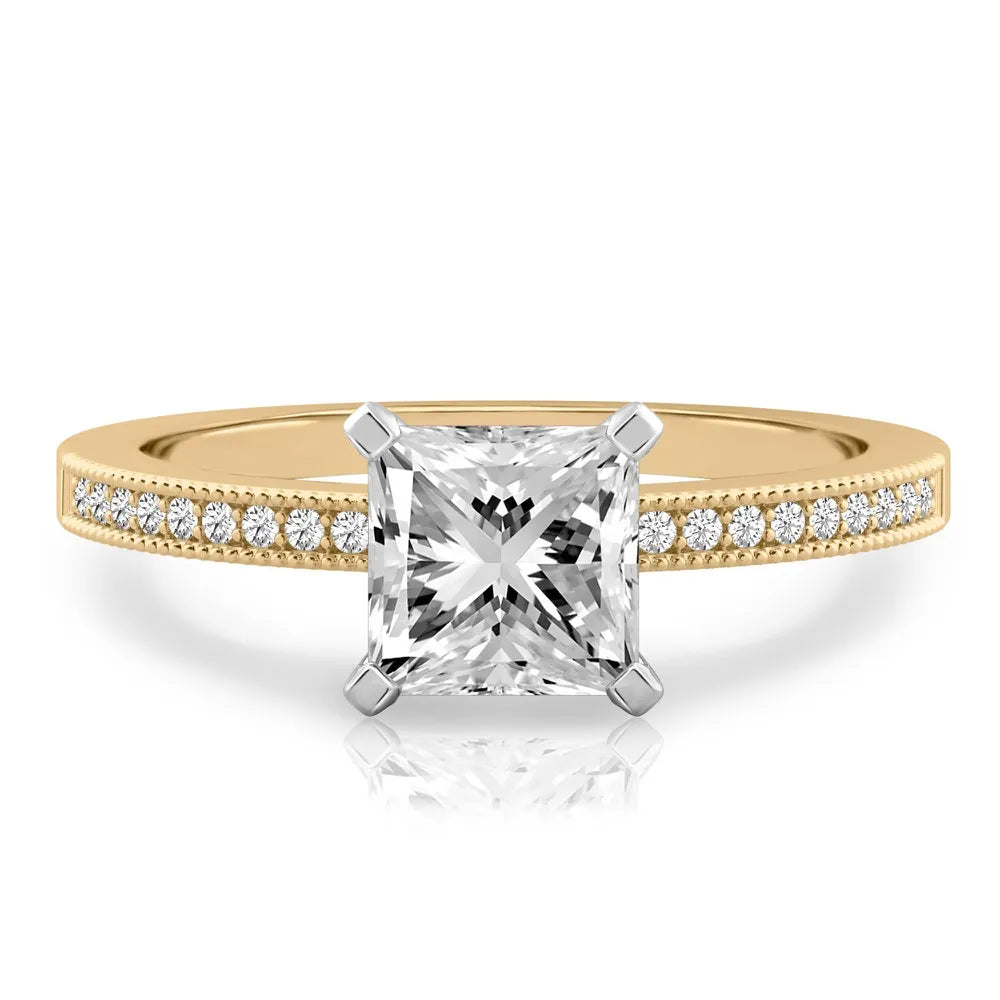 Lalana Petite Milgrain Engagement Ring