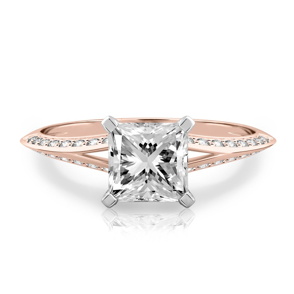 Charu Split Shank Knife Edge Pave Diamond Ring