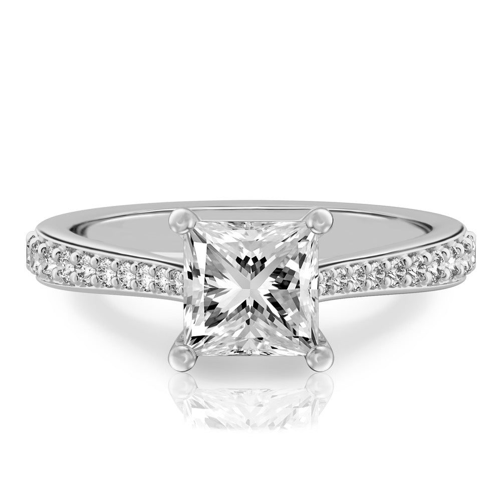 Talia Delicate Cathedral Ring with Side Stones