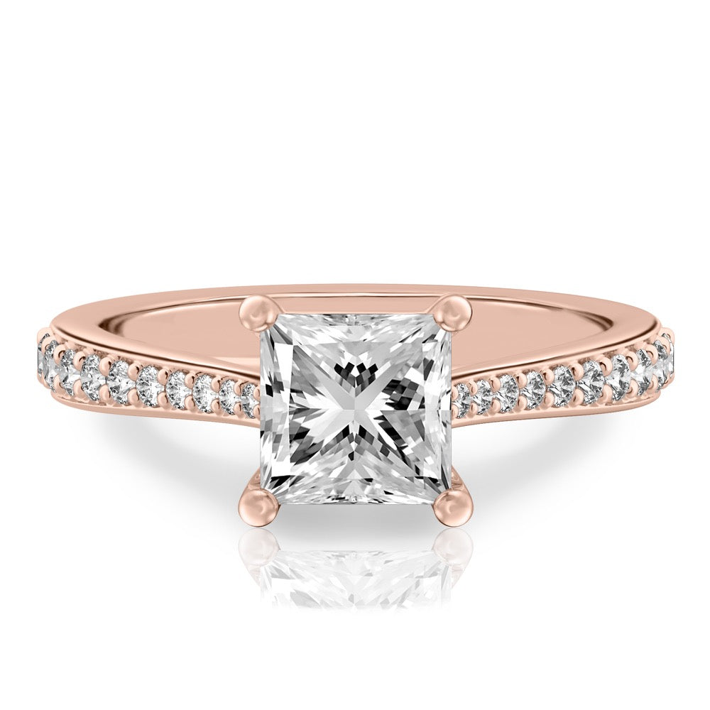 Talia Delicate Cathedral Ring with Side Stones