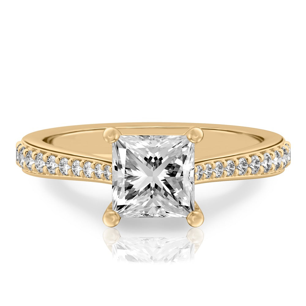 Talia Delicate Cathedral Ring with Side Stones