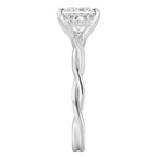 Kyra Twisted Engagement Ring with Hidden Halo