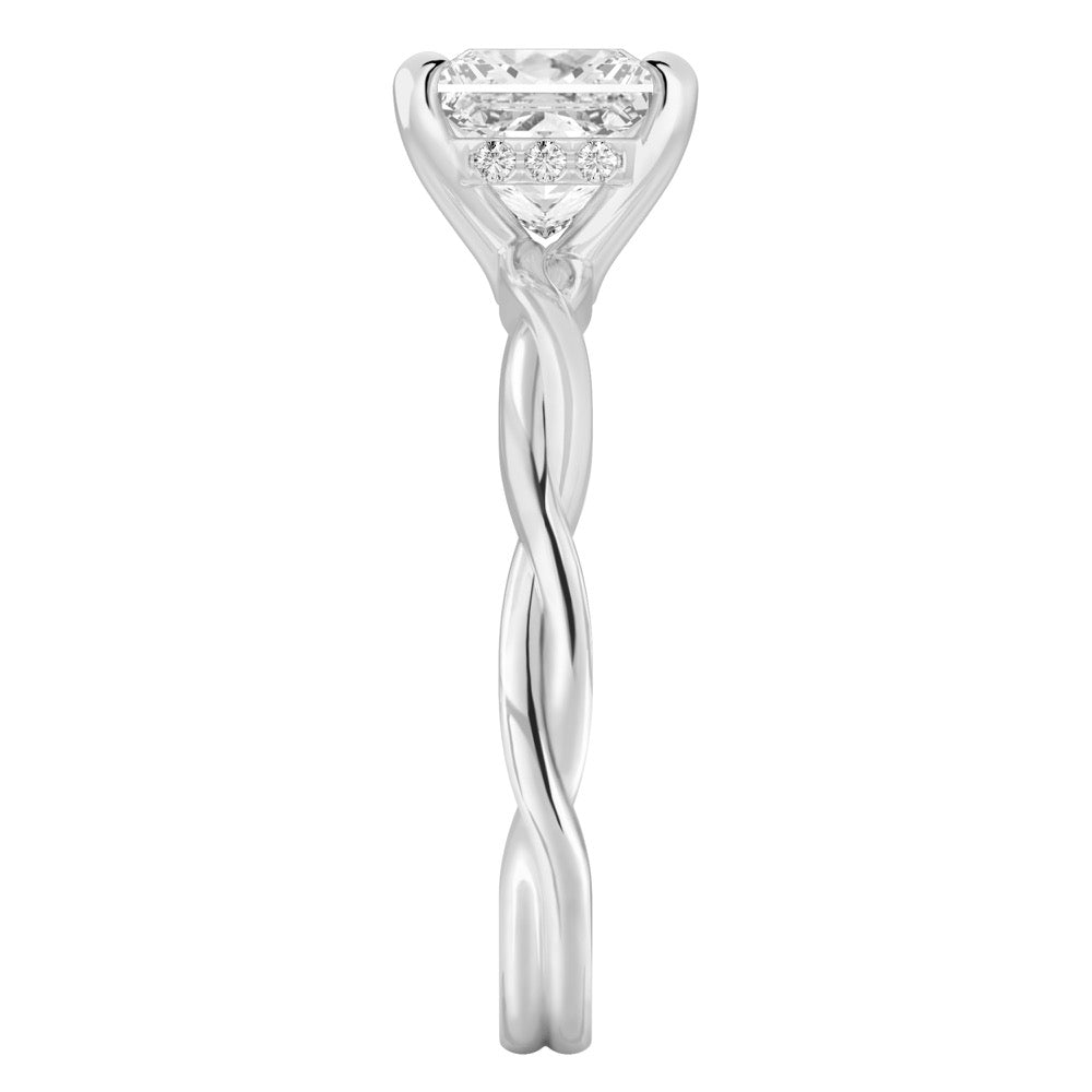 Kyra Twisted Engagement Ring with Hidden Halo
