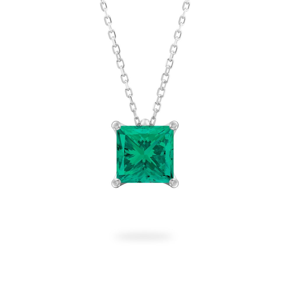Emerald Ripple Necklace Emerald Solitaire Necklace