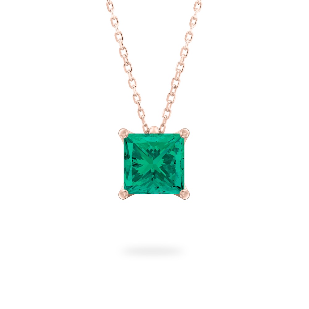 Emerald Ripple Necklace Emerald Solitaire Necklace
