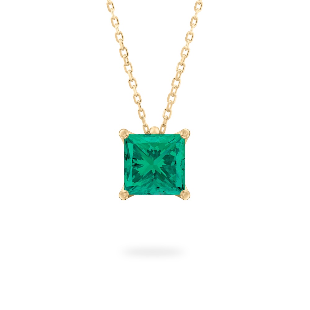 Emerald Ripple Necklace Emerald Solitaire Necklace