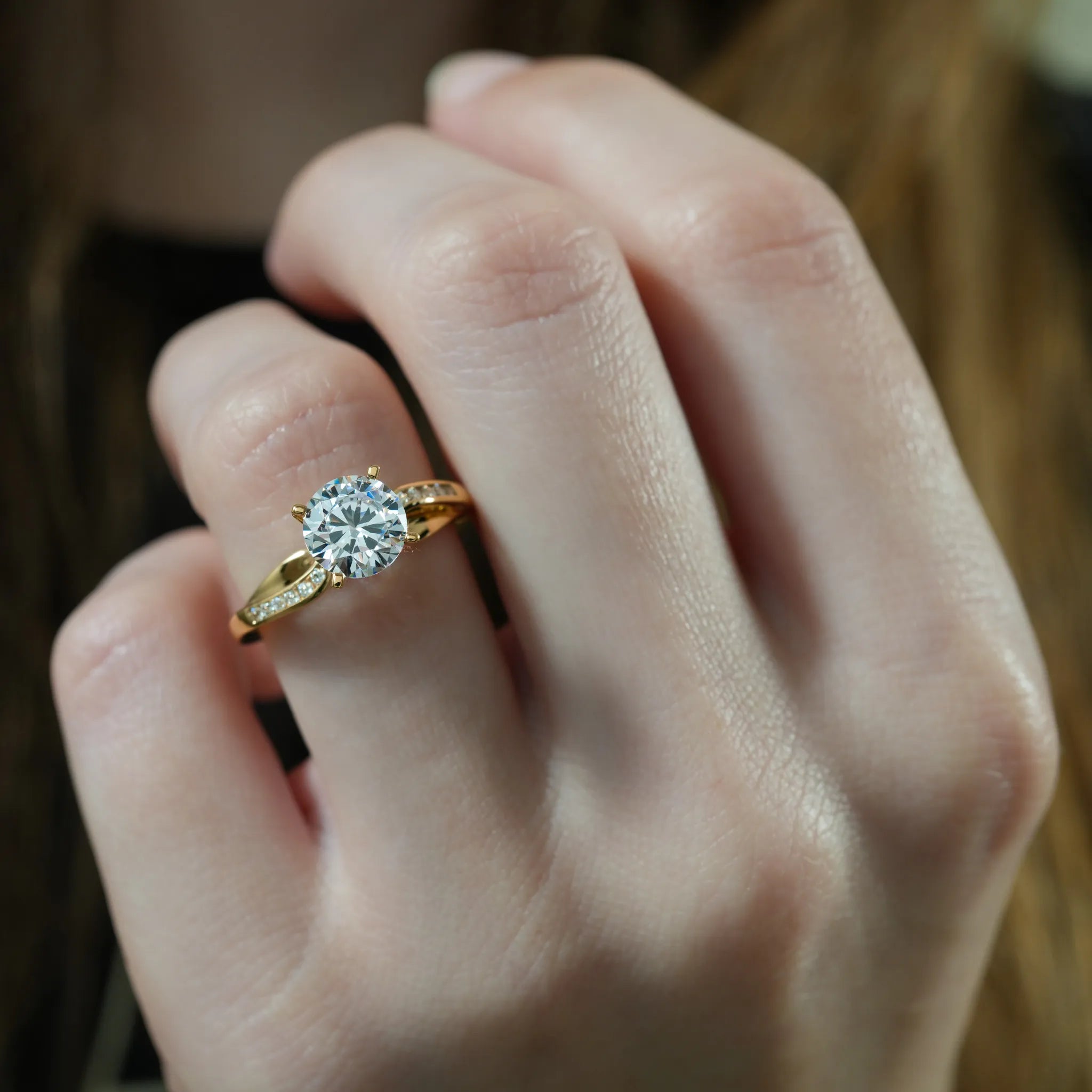 Lily Engagement Ring with a Ribbon Design